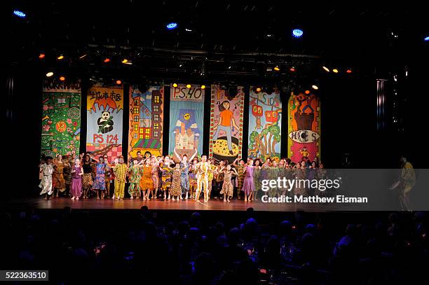 Children dance and perform on stage during the National Dance Institute's 40th Anniversary Annual Gala at PlayStation Theater on April 18, 2016 in...