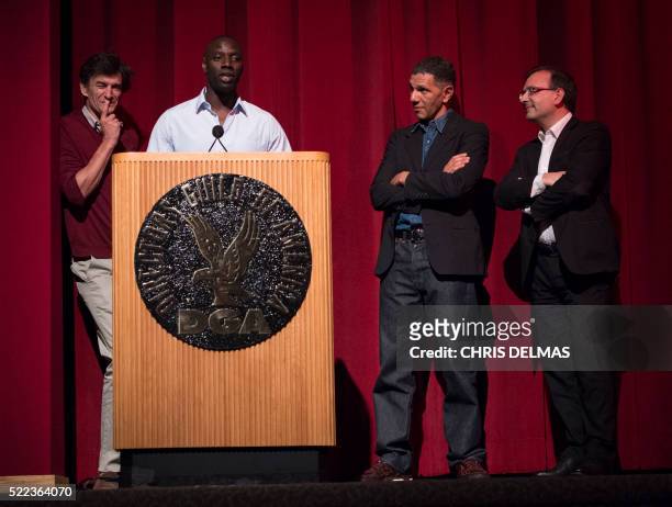 Eric Altmayer, Omar Sy, Roshdy Zen and Jean Noel Tronc attend the 20th annual COLCOA French Film Festival Opening Night at the Directors Guild of...