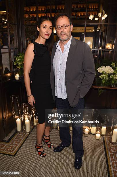 Nathalie Dyszkiewicz and actor Jean Reno attend CHANEL Tribeca Film Festival Artists Dinner - Arrivals on April 18, 2016 in New York City.