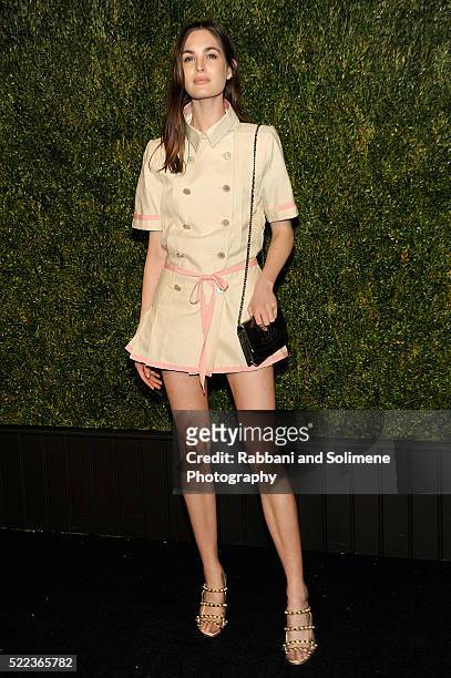 Model Laura Love attends 11th Annual Chanel Tribeca Film Festival Artists Dinner at Balthazar on April 18, 2016 in New York City.