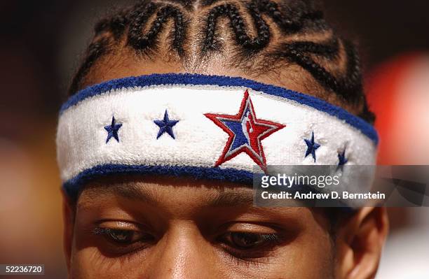 Allen Iverson of the Eastern Conference All-Stars is seen during the 54th All-Star Game, part of 2005 NBA All-Star Weekend at Pepsi Center on...