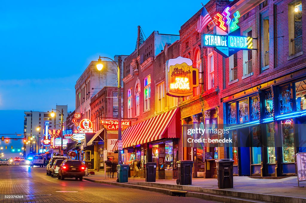 Beale Street Music District in Memphis Tennessee USA