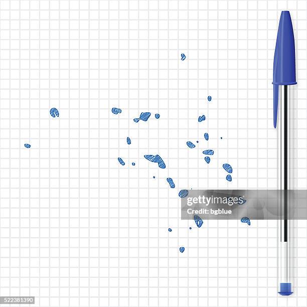 marshall islands map sketch on grid paper, blue pen - majuro stock illustrations