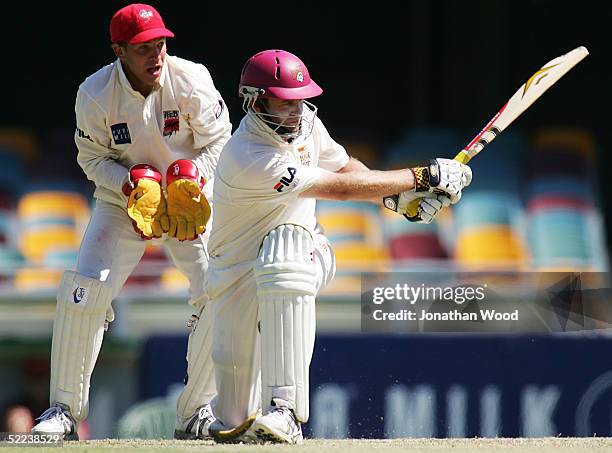 Martin Love of the Bulls in action during day 2 of the Pura Cup match between the Queensland Bulls and South Australia Redbacks on February 25, 2005...