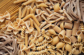 Variety of wholemeal pasta