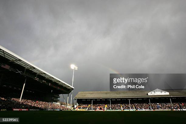 General view of Craven Cottage prior to the FA Cup 4th round Replay match between Fulham and Derby County at Craven Cottage on February 12, 2005 in...