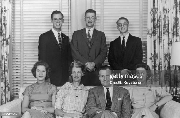 New York Governor Nelson A. Rockefeller with his first wife, Mary Todhunter Clark, and children, Mary, Anne, Steven, Rodman and Michael . Michael...