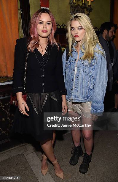 Atlanta de Cadenet Taylor and Sky Ferreira attend the 2016 Tribeca Film Festival After Party For Elvis & Nixon Sponsored By Bai Beverages at The Jane...