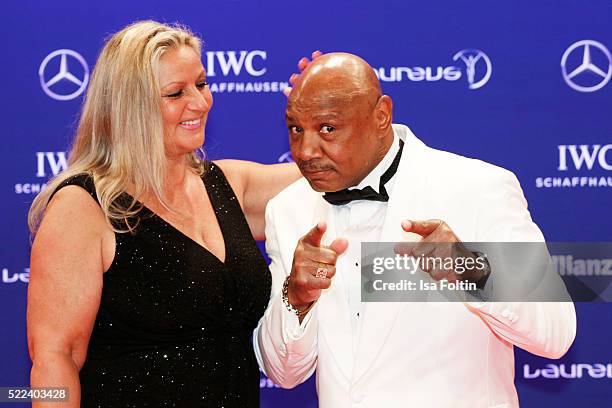 Laureus World Sports Academy member Marvelous Marvin Hagler and his wife Kay Guarrera attends the Laureus World Sports Awards 2016 on April 18, 2016...