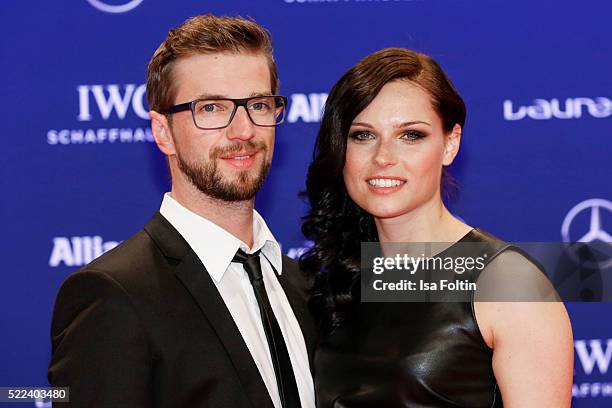 Austrian skier Anna Fenninger and her husband Manuel Veith attend the Laureus World Sports Awards 2016 on April 18, 2016 in Berlin, Germany.