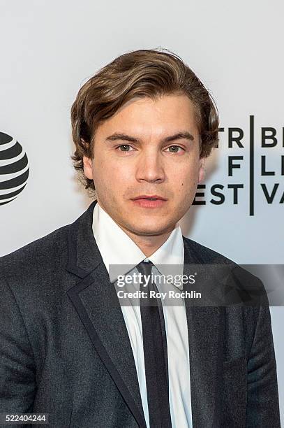 Actor Emile Hirsch attends Vincent N Roxxy" Premiere during the 2016 Tribeca Film Festival at Chelsea Bow Tie Cinemas on April 18, 2016 in New York...