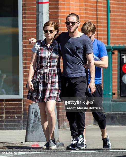 Kate Mara and Jamie Bell are seen touring The High Line in Chelsea with Kate's brother John Mara Jr. And a friend on April 19, 2016 in New York City.