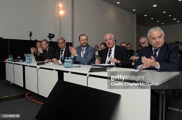 SportAccord Convention President Francesco Ricci Bitti , FIBA Secretary General and SportAccord Presidential candidate Patrick Baumannhe , ARISF...