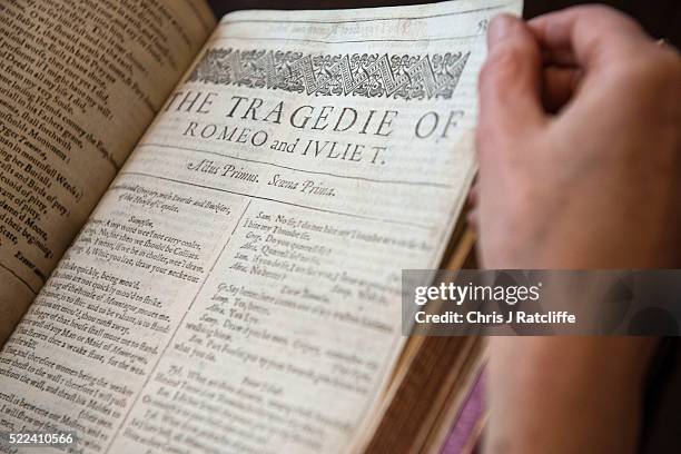 International Head of Books and Manuscripts, Margaret Ford, handles the first folio of William Shakespeare's work that contains the play 'Romeo and...