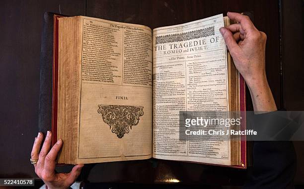 International Head of Books and Manuscripts, Margaret Ford, handles the first folio of William Shakespeare's work that contains the play 'Romeo and...