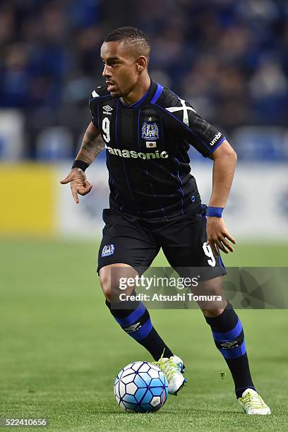 Ademilson Braga Bispo Junior of Gamba Osaka controls the ball during the AFC Champions League Group G match between Gamba Osaka and Suwon Samsung...