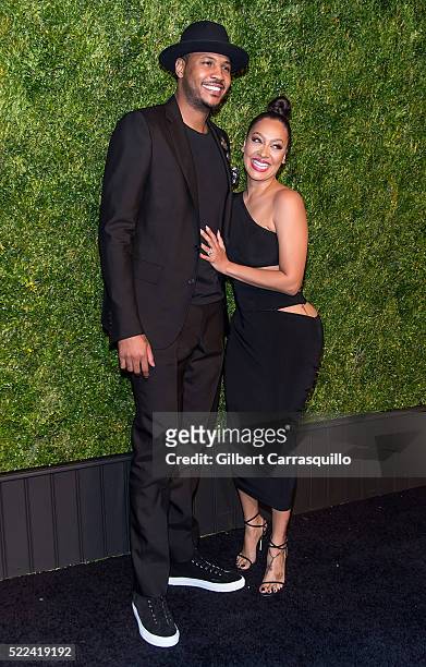 Professional basketball player, Carmelo Anthony and wife, television Personality La La Anthony attend the 11th Annual Chanel Tribeca Film Festival...