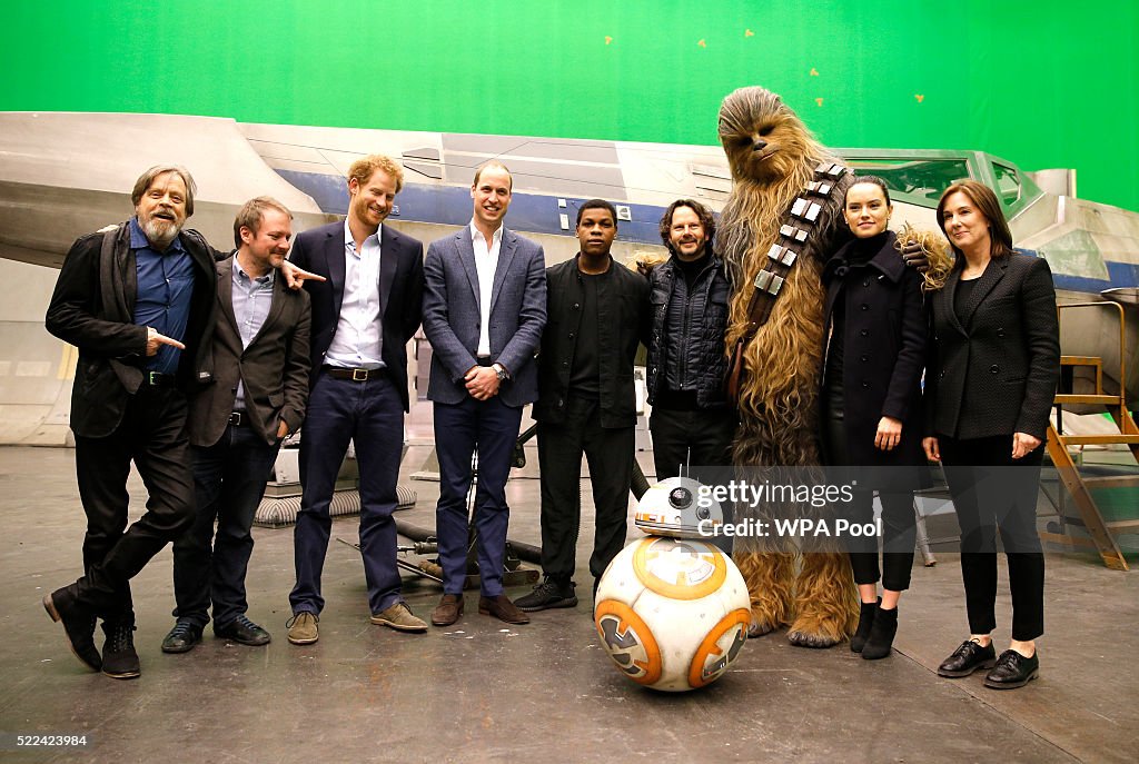 The Duke Of Cambridge And Prince Harry Visit The "Star Wars" Film Set