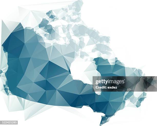 lowpoly canada map - canada map stock illustrations