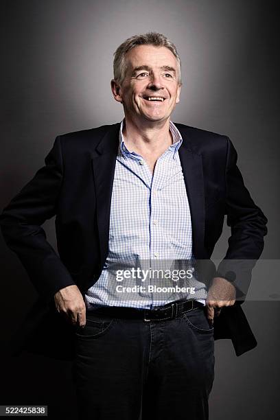 Michael O'Leary, chief executive officer of Ryanair Holdings Plc, poses for a photograph following a Bloomberg Television interview in London, U.K.,...