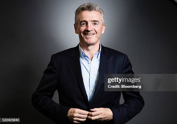 Michael O'Leary, chief executive officer of Ryanair Holdings Plc, poses for a photograph following a Bloomberg Television interview in London, U.K.,...