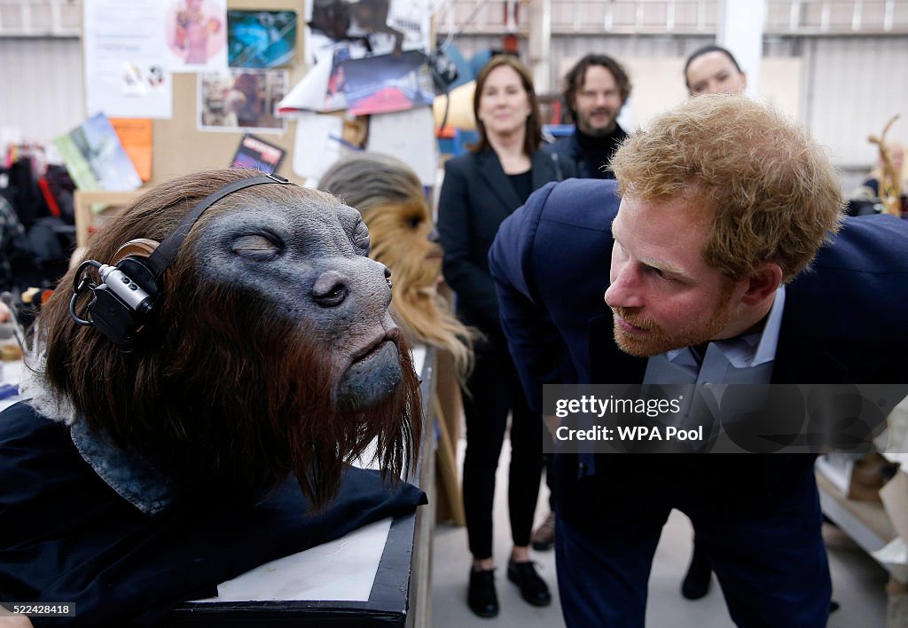 The Duke Of Cambridge And Prince Harry Visit The "Star Wars" Film Set