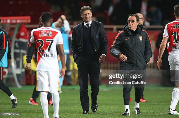 Coach of Olympique de Marseille Jose Miguel Gonzalez Martin del Campo aka Michel leaves the field following the French Ligue 1 match between AS...