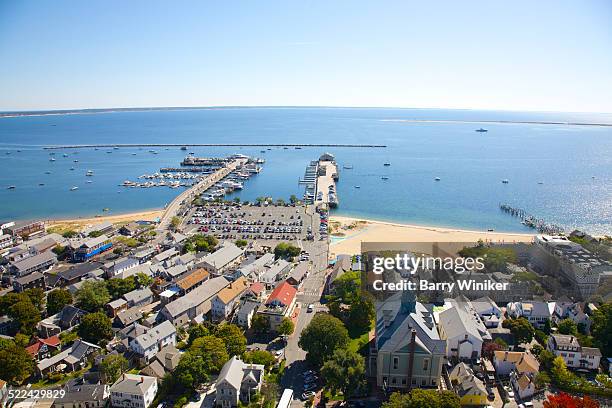 cape cod bay from top of pilgrim monument - cape cod bay stock-fotos und bilder