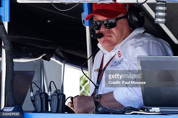 Long Beach, CA Team owner Chip Ganassi during the Verizon IndyCar Series Toyota Grand Prix of Long Beach on April 17, 2016 in Long Beach, CA.