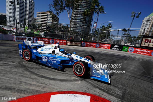 Long Beach, CA Race winner Simon Pagenaud in the PPG Automotive Refinish - Team Penske Chevrolet on track during the Verizon IndyCar Series Toyota...