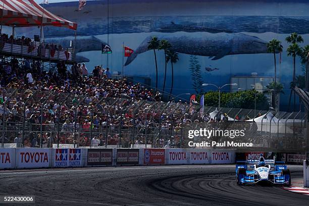 Long Beach, CA Race winner Simon Pagenaud in the PPG Automotive Refinish - Team Penske Chevrolet on track during the Verizon IndyCar Series Toyota...