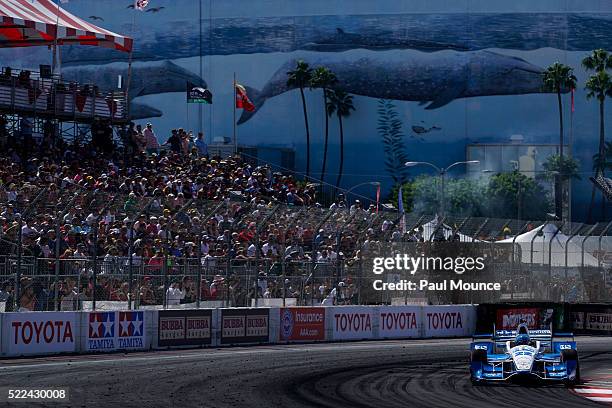 Long Beach, CA Race winner Simon Pagenaud in the PPG Automotive Refinish - Team Penske Chevrolet on track during the Verizon IndyCar Series Toyota...