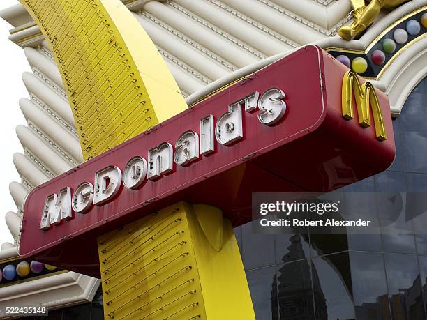 McDonald's fast food restaurant is located in the Harrah's casino complex on the Strip in Las Vegas, Nevada.