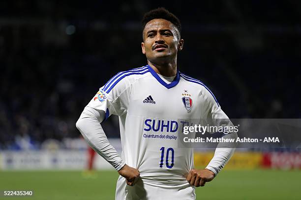 Santos of Suwon Samsung Bluewings during the AFC Champions League Group G match between Gamba Osaka and Suwon Samsung Bluewings at Suita City...