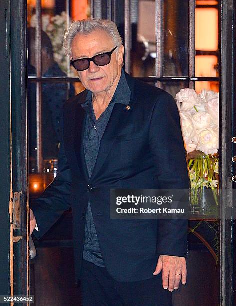 Harvey Keitel seen at Balthazar after the 11th Annual Chanel Tribeca Film Festival Artists Dinner on April 18, 2016 in New York City.