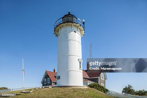 falmouth lighthouse - falmouth america imagens e fotografias de stock