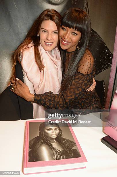 Christina Estrada and Naomi Campbell attend as Naomi Campbell launches her new book "Naomi" at the Taschen Store on April 19, 2016 in London, England.