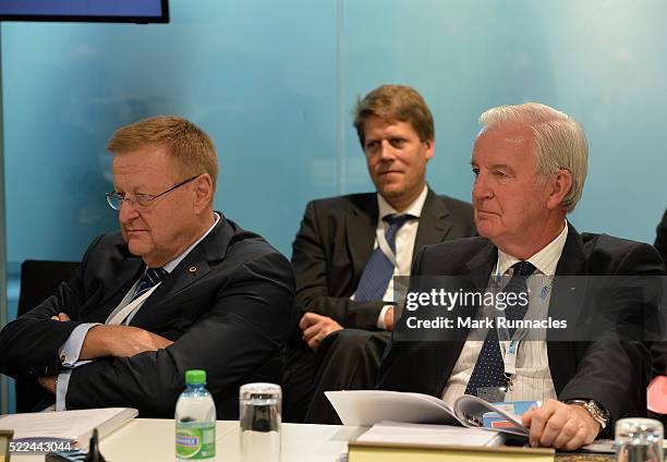 Sir Craig Reedie , WADA President and Vice President of the IOC at the IOC/AIOWF Joint Meeting during the third day of SportAccord Convention at the...