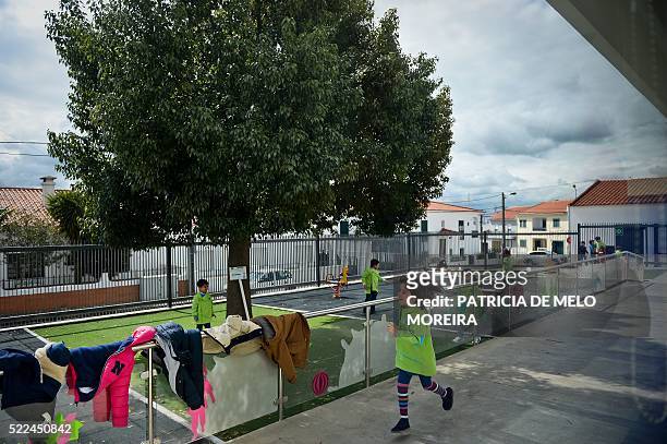 Children play at the playground of "Coração Delta" educational center created by the philanthropist Rui Nabeiro and his wife Alice Nabeiro at Campo...