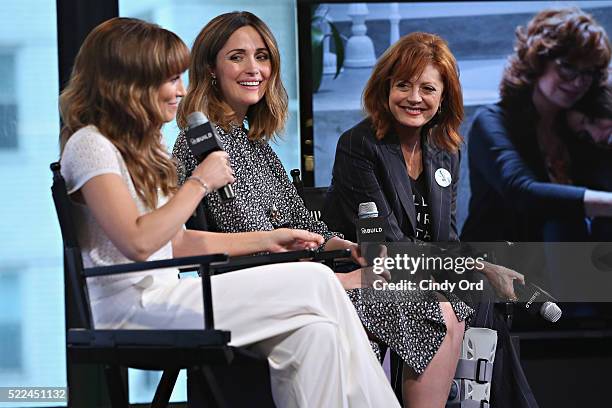 Director/ writer Lorene Scafaria, actress Rose Byrne and actress Susan Sarandon discuss their comedy-drama film "The Meddler" during AOL Build...