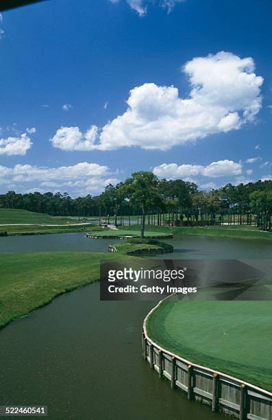 View of the 17th Hole, or 'Island Green', at the Tournament Players Club at Sawgrass golf course, Ponte Vedra Beach, Florida, USA, circa 2000.