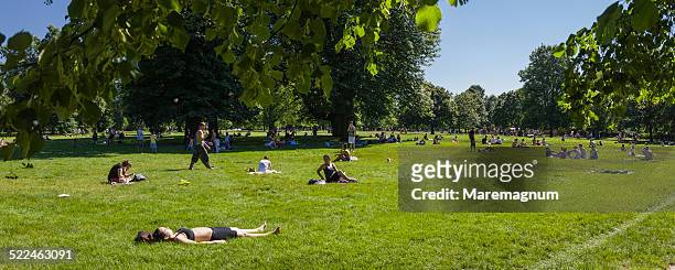 people in kensington gardens - panoramic people stock pictures, royalty-free photos & images