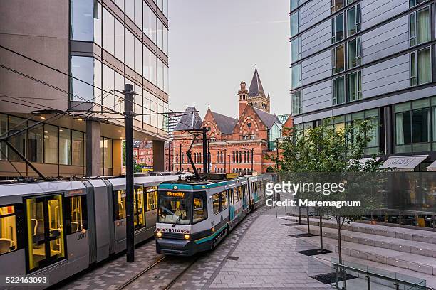 metrolink near auburn street - manchester england stock pictures, royalty-free photos & images