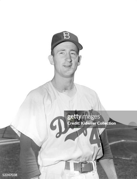 S: Pitcher Roger Craig, of the Brooklyn Dodgers, poses for the camera at Ebbets Field in Brooklyn, New York in the 1950's. Craig played for the...