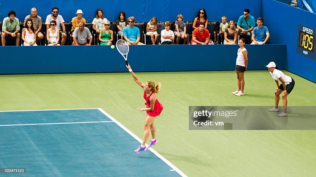 Professional Female Tennis Player Serving