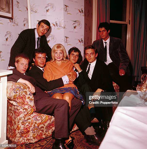 The cast of the film 'The Girl-Getters' aka 'The System'L-R: Andrew Ray, John Porter-Davison , Oliver Reed, Barbara Ferris, Iain Gregory, David...