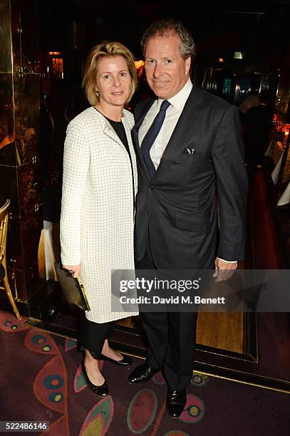 Viscountess Serena Linley and Viscount David Linley attend a dinner at Annabel's to celebrate the premiere of "Mapplethorpe: Look At The Pictures" on...