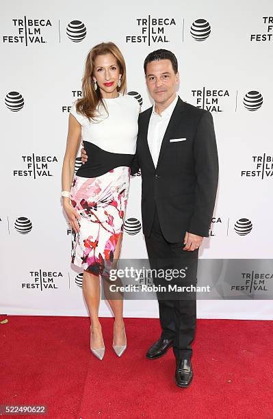 Alysia Reiner and David Alan Basche attend Tribeca Talks After The Movie: Equity at SVA Theatre 2 on April 19, 2016 in New York City.