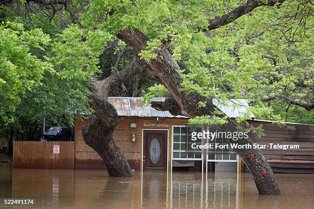 Residents of the Horseshoe Bend area of Parker County, Texas, are dealing with Brazos River flooding on Tuesday, April 19, 2016.