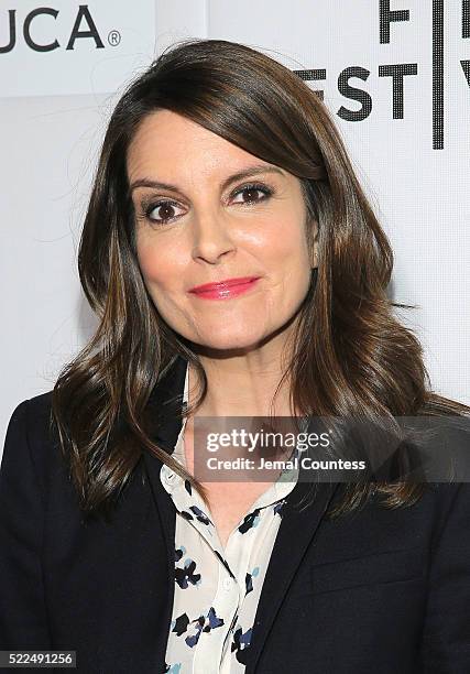 Actress/comedian Tina Fey attends the Tribeca Talks Storytellers:Tina Fey With Damian Holbrook at the 2016 Tribeca Film Festival at John Zuccotti...